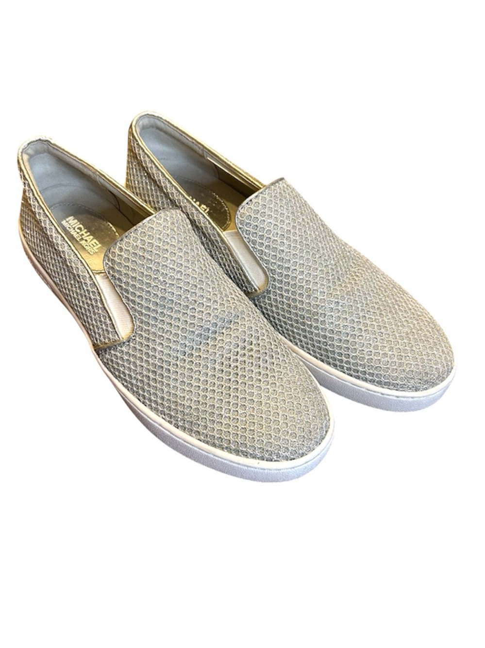 Michael Kors Wonwn’s Slip-On Sneakers in Silver Gray Mesh
